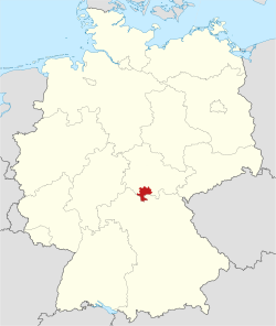 Окръг Хилдбургхаузен на картата на Германия.