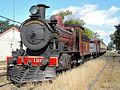 Locomotora a vapor fabricada por Beyer Peacock tipo 2-6-0 Clase "N3" Nº120 de 1910, llevando un tren turístico de pasajeros. AUAR Uruguay 2013.