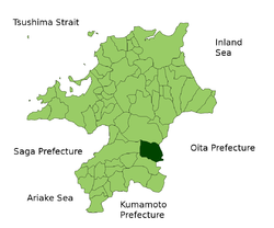 موقعیت Ukiha در استان فوکوئوکا