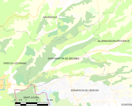 Mapa obce Saint-Martin-de-Brômes
