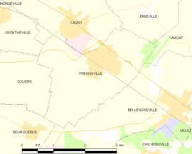 Mapa obce Frénouville