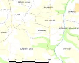 Mapa obce Ouffières