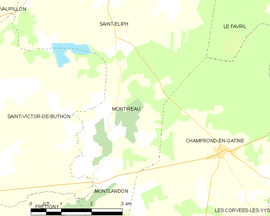 Mapa obce Montireau