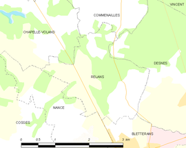 Mapa obce Relans