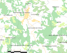 Mapa obce Saint-Nizier-de-Fornas