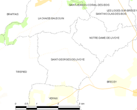 Mapa obce Saint-Georges-de-Livoye