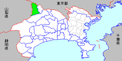 Fujino okulunun Kanagawa Prefecture şehrindeki konumu