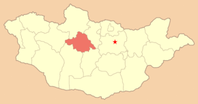 Poziția localității Archangai-Aimag