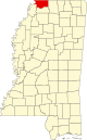 State map highlighting DeSoto County