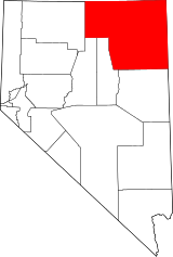 State map highlighting Elko County