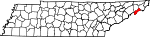 Statskart som fremhever Unicoi County