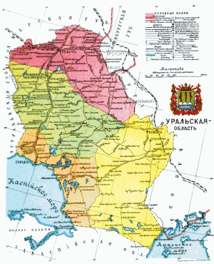 Ural-regionen på kortet