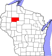 Map of Wisconsin highlighting Rusk County.svg