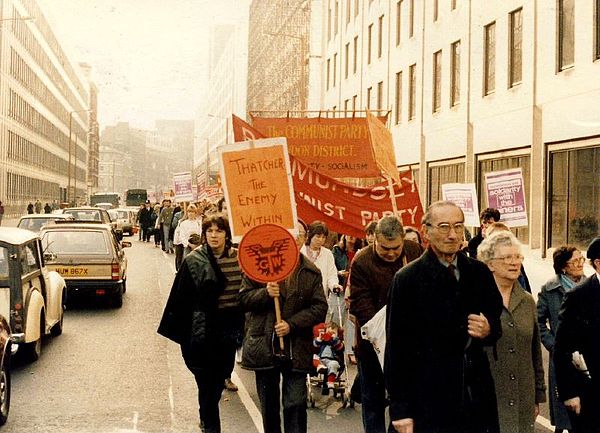 A miners' strike rally in 1984