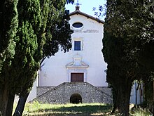 La chiesa all'interno del convento di Montefiolo