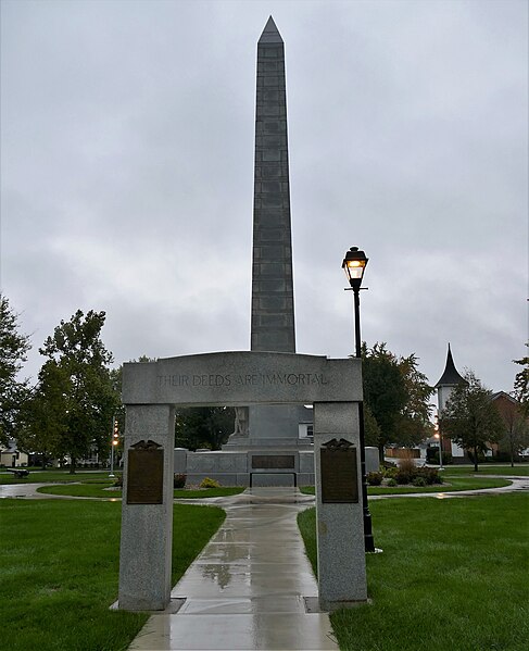 Monument to the fallen at St. Clair's Defeat in Fort Recovery, Ohio