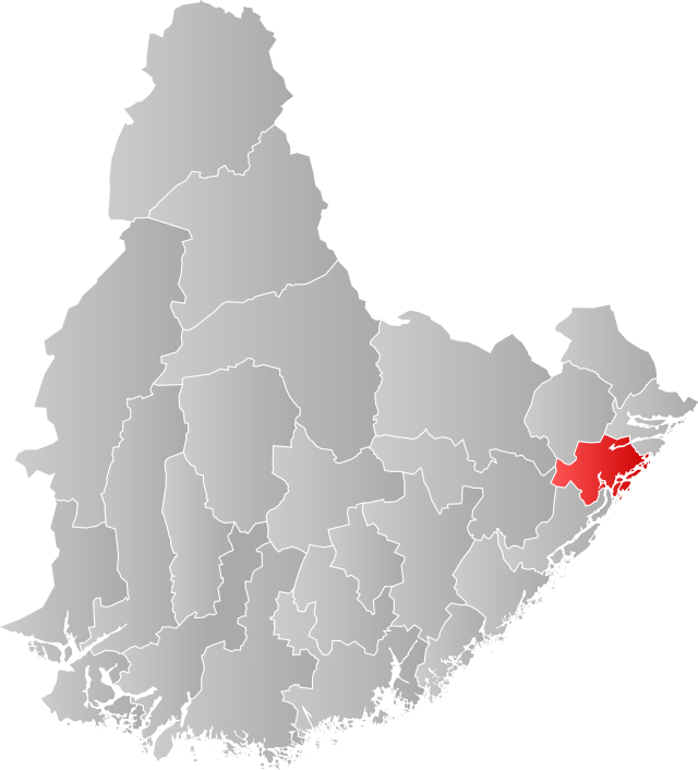 Lage der Kommune in der Provinz Agder