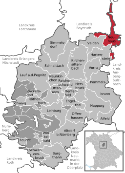 Läget för Neuhaus an der Pegnitz i Landkreis Nürnberger Land