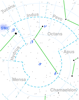 Epsilon Octantis Variable star in the constellation Octans