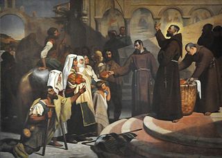 Saint François d'Assise distribuant ses aumônes