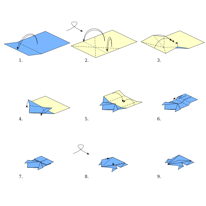 Origami/Types/Action Origami/Frog - Wikibooks, open books 
