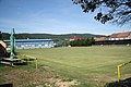 Čeština: Celkový pohled na fotbalové hřiště v Ráječku, okr. Blansko. English: Overview of Ráječko soccer stadium in Ráječko, Blansko District.