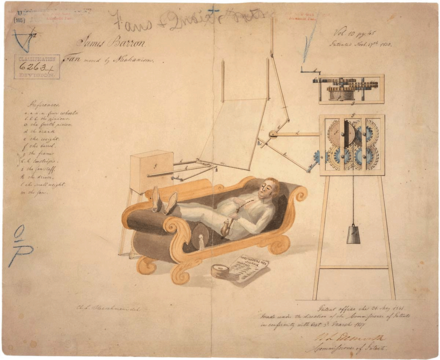 Patent drawing for a Fan Moved by Mechanism, November 27, 1830