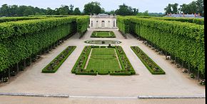 Perspective du Jardin français et du Pavillon français depuis le château du Petit Trianon.