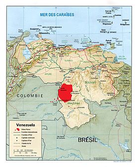 Kaart van het regionale territorium van Piaroa