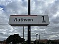 New style Ruthven station Platform 1 signage, May 2023