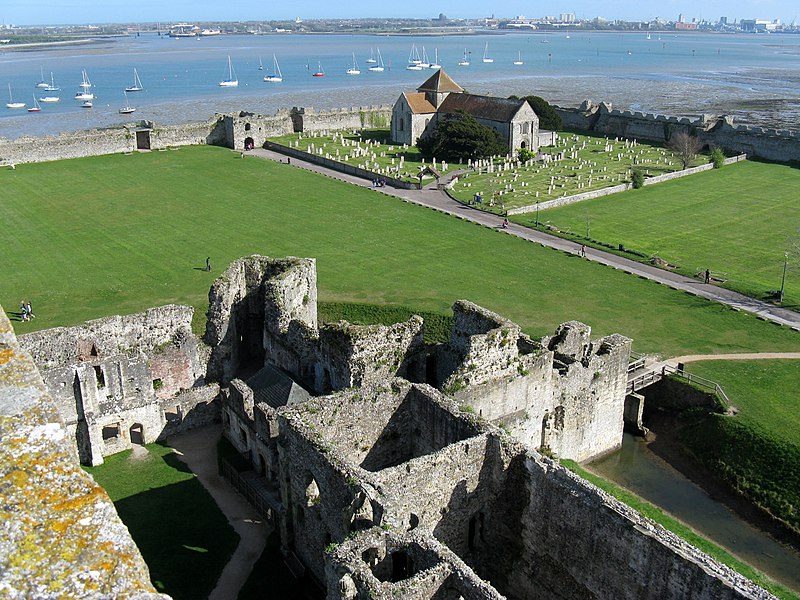 File:Portchester Castle outer bailey from the keep, 2010.jpg