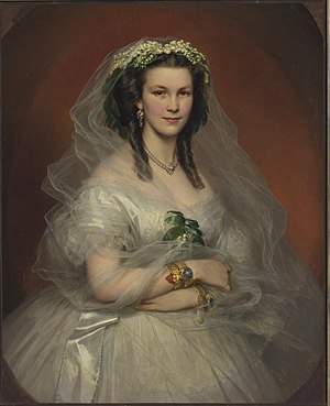 Unbekannter Maler: Portrait of an Unknown Young Lady as a Bride, etwa 1858 bis 1859