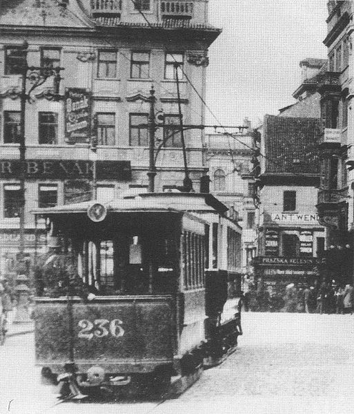 File:Praha, Nové Město, Můstek, vlečný vůz č. 236 (mezi 1901 a 1905).jpg