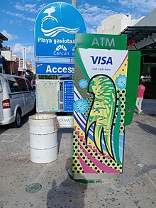 Privately owned ATM in cancun. Distinguished by 'ATM' across the top instead of a bank logo. Avoid using these unless necessary, and double check your statements afterwards. Commonly seen in tourist locations in town.