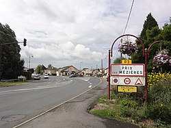 Prix-lès-Mézières (Ardennes) city limit sign.JPG