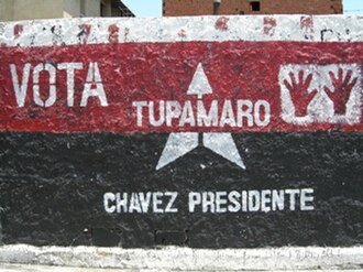 Tupamaros political art showing support for Hugo Chávez.