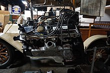 1990 Oldsmobile V8 engine on display at the R. E. Olds Transportation Museum R. E. Olds Transportation Museum July 2018 09 (1990 Oldsmobile V8 engine).jpg