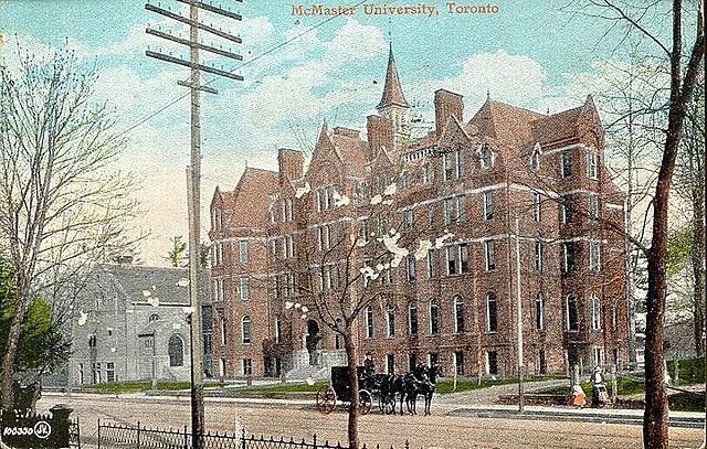 McMaster Hall (right - c. 1881) and Castle Memorial Hall (left - c. 1901) c. 1906