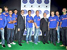 Rahane with his Rajasthan Royals teammates in 2012 RR team 2.jpg