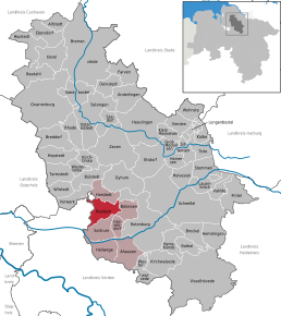 Poziția Reeßum pe harta districtului Rotenburg (Wümme)