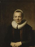 Portrait of Baertje Martens . 1640. oil on panelmedium QS:P186,Q296955;P186,Q106857709,P518,Q861259. 75.1 × 55.9 cm (29.5 × 22 in). Saint Petersburg, Hermitage Museum.