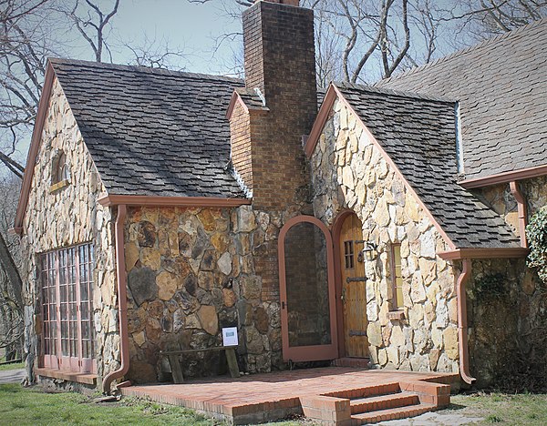 Located a short distance from the Wilder farmhouse in Mansfield, Missouri, is the Rock House which Lane had built for her parents, who resided there d