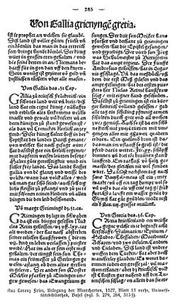 Prefaco de Grüninger pri sia naskiĝurbo publikigita de Laŭrenco Friez (1489-1550)[1].