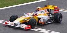 Grosjean sur sa Renault F1 à Spa-Francorchamps