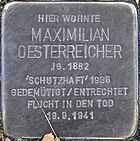 SG Stolperstein - Maximilian Oesterreicher, Wupperstrasse 1 PK.jpg