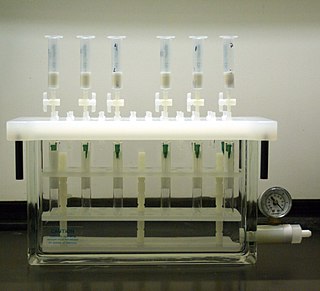 Solid phase extraction sample preparation process by which compounds that are dissolved or suspended in a liquid mixture are separated from other compounds in the mixture according to their physical and chemical properties