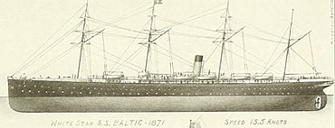 Postcard showing the side profile of SS Baltic SS Baltic (1871) (14773373512) (cropped).jpg