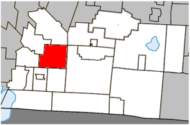 Location within Brome-Missisquoi Regional County Municipality.