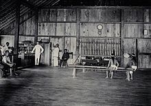 Charles Hose's photograph of the fort's interior in c. 1896 Sarawak; interior of the Baram Fort. Photograph. Wellcome V0037454.jpg