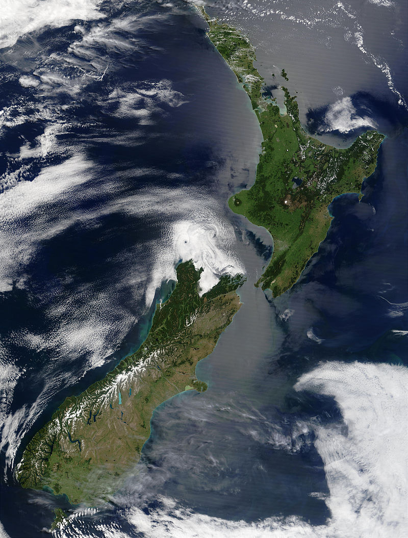 Satellite image of New Zealand